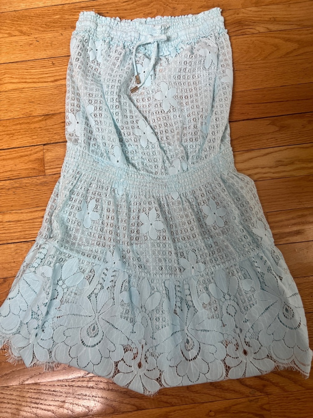 NWT Melissa Odabash Isla Strapless Cover Up Dress Sky Blue L